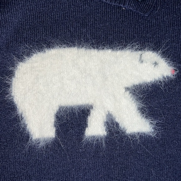 Talbots soft fuzzy polar bear sweater - Picture 2 of 6